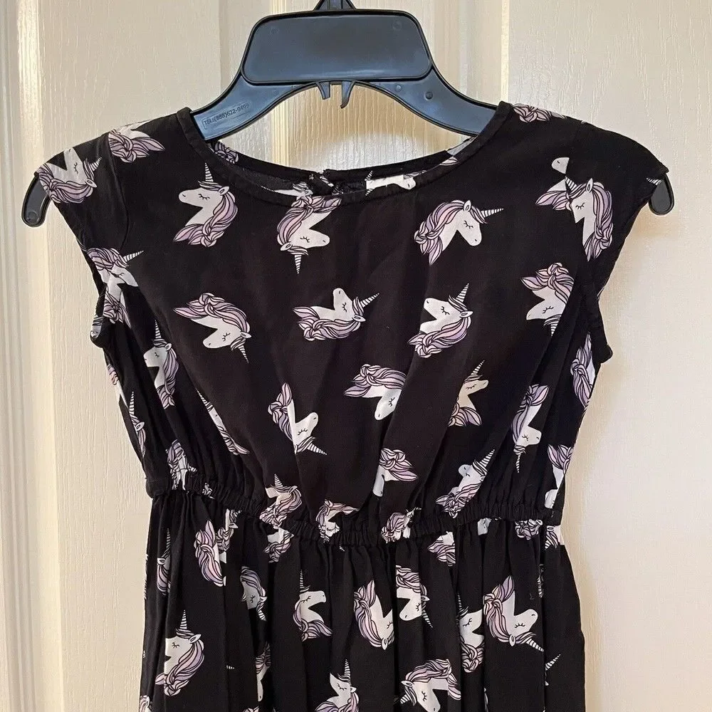 Oshkosh B'gosh Black Unicorn Dress Girls Size 4-5 years